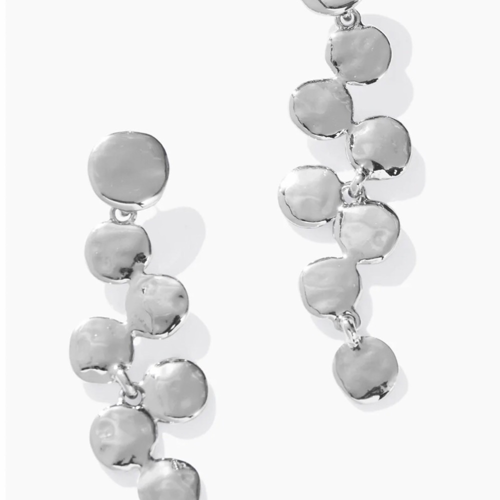 Pretties Stella & Dot Silver Discs Convertible Mini Statement Earrings New